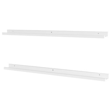 Vista Photo Ledge Picture Display Wall Shelf Gallery, Set of 2, White, 48''