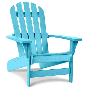 Comfortable Adirondack Chair, Resin Frame With Square Seat and Back, Seafoam