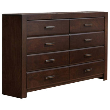 Benzara BM185434 Wooden Eight Drawer Dresser In Walnut Finish