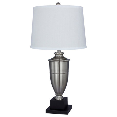 Fangio Lighting's 30" Metal Table Lamp, Brushed Steel