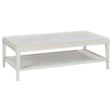 Cocktail Table Lipped Top Rectangle Drift White Gray Distressing