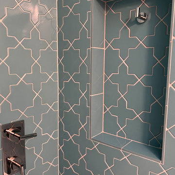 Shower & Tub Faucets Placed at the Back Tub Entry
