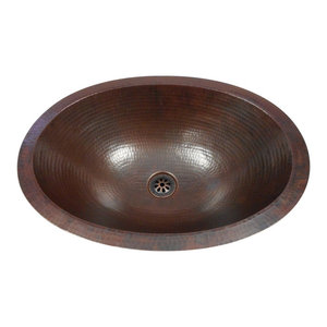 19/" Oval Copper Self Rimming Drop in Bathroom Sink with LT DRAIN