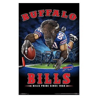 : Trends International Buffalo Bills Retro Logo 22.375 X 34 :  Sports & Outdoors