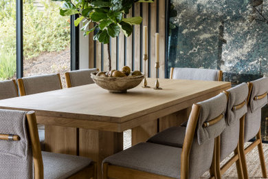 Dining room - coastal dining room idea in Orange County