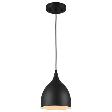 Chloe Lighting Walter Industrial 1 Light Pendant, Matte Black