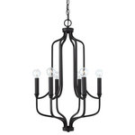 HomePlace - HomePlace 439261MB Reeves - 6 Light Pendant - Clean lines and soft curved silhouette in this colReeves 6 Light Penda Brushed Nickel *UL Approved: YES Energy Star Qualified: n/a ADA Certified: n/a  *Number of Lights: 6-*Wattage:60w Incandescent bulb(s) *Bulb Included:No *Bulb Type:E12 Candelabra Base *Finish Type:Bronze