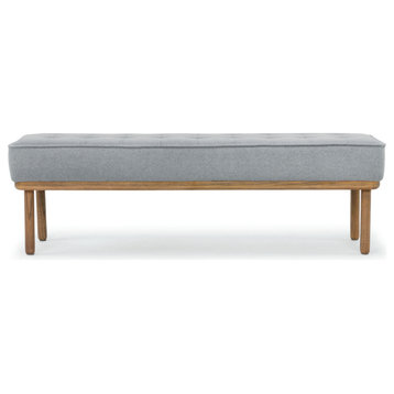 Arlo Occasional Bench, Light Gray Fabric Blend