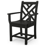 Polywood - Polywood Chippendale Dining Arm Chair, Black - Create an outdoor dining and entertaining space that's as refined as it is relaxed with the 18th century-inspired design of the POLYWOOD Chippendale Dining Arm Chair. Built for comfort, style and durability, this stylish chair is constructed of solid POLYWOOD lumber that comes in a variety of attractive, fade-resistant colors. It's extremely easy to clean and maintain since it resists stains, corrosive substances, salt spray and other environmental stresses. And although it has the look and feel of painted wood furniture, you won't be bothered with the upkeep real wood requires. This eco-friendly chair won't splinter, crack, chip, peel or rot and it never needs to be painted, stained or waterproofed. You'll enjoy years of comfort and compliments on this quality-crafted chair that's made in the USA and backed by a 20-year warranty.