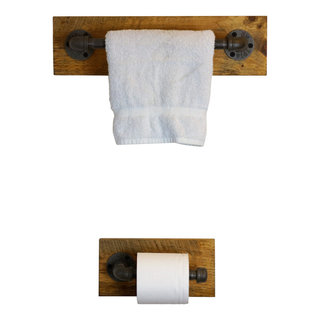 Farmhouse Matching Towel & TP Holder Set - Industrial - Bathroom Accessory  Sets - by Loft Essentials