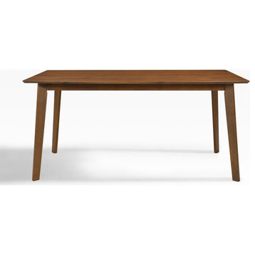 WestinTrends 63" Mid Century Modern Wood Dining Table, Wanut