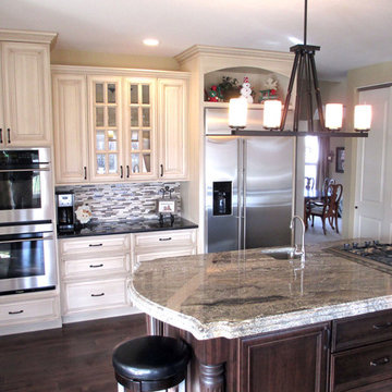 Cream painted cabinets with glaze