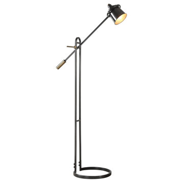 Contemporary Architecture Arm Floor Lamp 64in Adjustable Height Spotlight Bronze