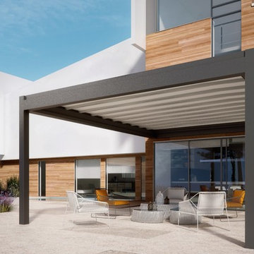 Pergola retractable fabric roof awnings