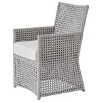 Universal Furniture - Universal Furniture Coastal Living Outdoor Sandpoint Dining Chair - The Sand Point Dining Chair instantly amplifies outdoor spaces with its cozy-chic aesthetic, showcasing a comfy white cushion encased within a woven flat rope body.