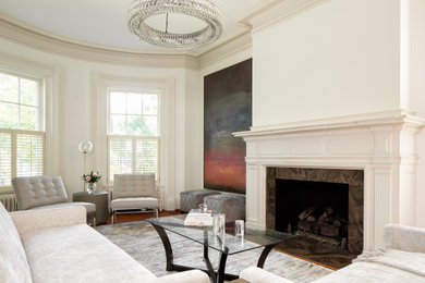 Living room - mid-sized transitional enclosed living room idea in Richmond with no tv
