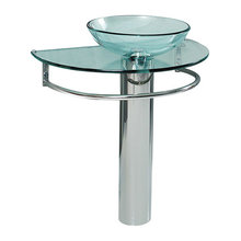 Glass pedestal sinks