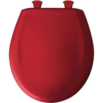 Round Plastic Toilet Seat With Whisper Close, Red