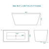 ADM Rectangular Freestanding Bathtub, Matte White, 58.3"
