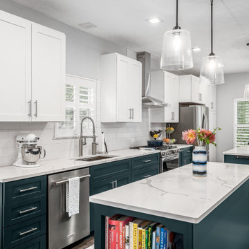 Two-Tone Transitional Kitchen Remodel Done with New Cabinets