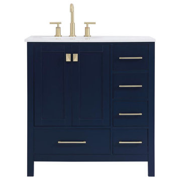Elegant Decor VF18832BL 32 inch Single Bathroom Vanity in Blue