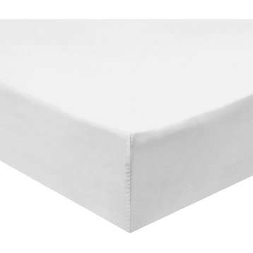 TwinXL Size Fitted Sheets 100% Cotton 600 Thread Count Solid (White)