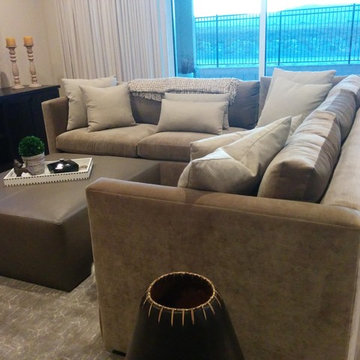 L Shape Sectional sofa with accent pillows