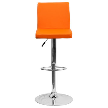 Flash Furniture Contemporary Bar Stool in Orange