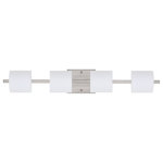 Besa Lighting - Besa Lighting 4WS-787307-SN Paolo - Four Light Bath Vanity - Contemporary Paolo enclosed half-cylinder design fPaolo Four Light Bat Satin Nickel Opal Ma *UL Approved: YES Energy Star Qualified: n/a ADA Certified: YES  *Number of Lights: Lamp: 4-*Wattage:50w G9 Bi-pin bulb(s) *Bulb Included:Yes *Bulb Type:G9 Bi-pin *Finish Type:Satin Nickel