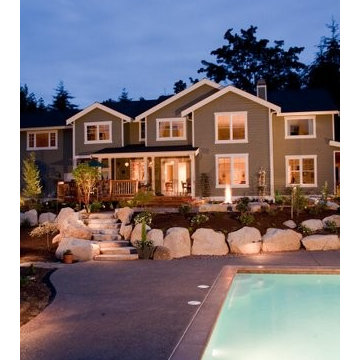 Seattle Backyard Landscaping and Lighting Around Pool