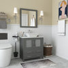 Vanity Art Vanity Set With Vessel Sink, Gray, 30", Standard Mirror