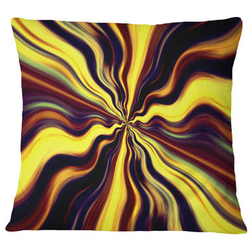 Yellow Purple Black Fantasy Abstract Throw Pillow, 18"x18"
