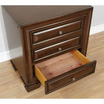 Furniture of America Bradford Solid Wood 3-Drawer Nightstand in Brown Cherry