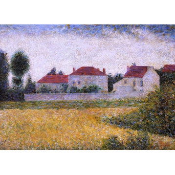 Georges Seurat White Houses, Ville d'Avray - 18" x 27" Premium Canvas Print