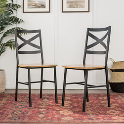 Urban Industrial Metal X-Back Wood Dining Chair, Set of 2 - Barnwood - Products