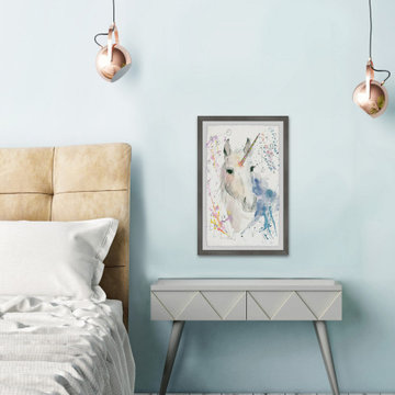 "Fantasy Unicorn" Framed Painting Print