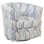 Grafton Home - Marvel 360 Swivel Barrel Chair by Grafton Home, Mosaic Multi Blue - THE MARVEL 360 DEGREE SWIVEL BARREL CHAIR