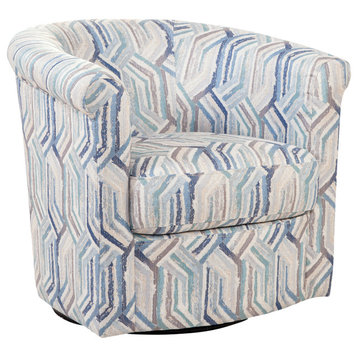 Marvel 360 Swivel Barrel Chair by Grafton Home, Mosaic Multi Blue