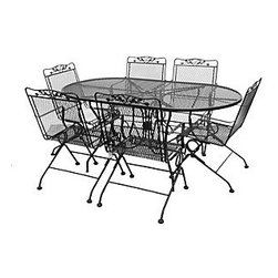 Arlington House Hanson 7 Piece Mesh Dining Set - Outdoor Dining Sets
