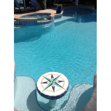 Compass 7 Ceramic Swimming Pool Mosaic 24"x24"