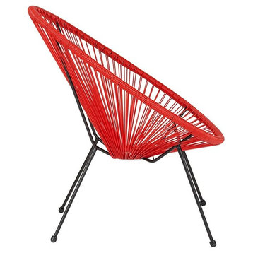Valencia Oval Comfort Series Take Ten Rattan Lounge Chair, Red