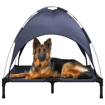 Elevated Dog Bed with Canopy Portable with Non-Slip Feet Indoor/Outdoor Cot
