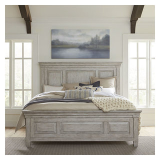 Liberty Furniture Heartland King Panel Bed in Antique White - Farmhouse -  Panel Beds - by Emma Mason | Houzz