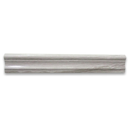 Chair Rail Athens Silver Cream Haisa Light Marble Trim Molding 2x12, 1 piece