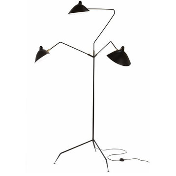 3-Arm Floor Lamp inspired by Serge Mouille