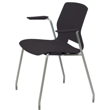 Olio Designs Lola Plastic Stackable Arm Chair in Black
