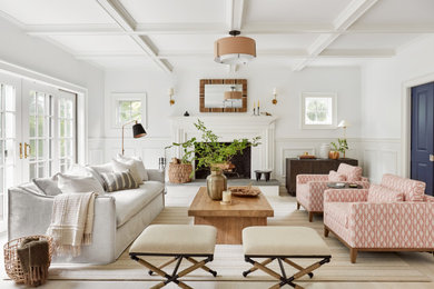 Inspiration for a coastal living room remodel in New York