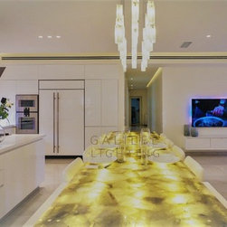 RAIN DROPS LIGHTING| CUSTOM ART GLASS CHANDELIER - LARGE DINING CHANDELIER - Kitchen Island Lighting