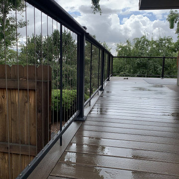 Outdoor Oasis with Vertical Cable Railing for a Modern Look