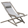 2-Piece Gray Wash Eucalyptus Swing Lounger With Ottoman